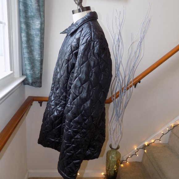 J & R Ladies Black Bubble Puffer Jacket Women's Size Large - Picture 3 of 5